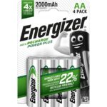 Energizer - Pile rechargeable Recharge Power Plus - AA 2000mAh - blister 4 pieces - 4HR6PP2000