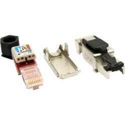 Connecteur RJ45 mâle Cat 6A FTP blindé, configuration visible