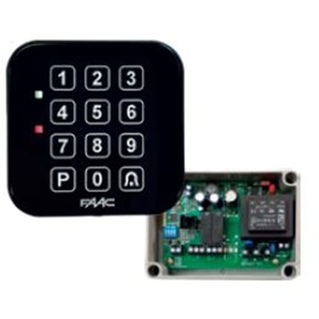 FAAC - clavier à code rétroéclairé noir avec surface en verre 76x76x11mm IP67 - 2 fils - 12204730060