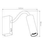 Applique murale LED flexible noire avec interrupteur, configuration visible, vue complémentaire 1