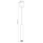 Suspension LED noir dimmable 2700K 360 lm, configuration visible, vue complémentaire 1