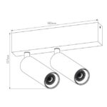 Spot LED double orientable blanc dimmable 2700K, configuration visible, vue complémentaire 1