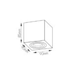 Spot carré orientable GU10 aluminium brossé, configuration visible, vue complémentaire 1