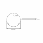 Rosace plafond ronde 3 suspensions 350 mm noir, configuration visible, vue complémentaire 1