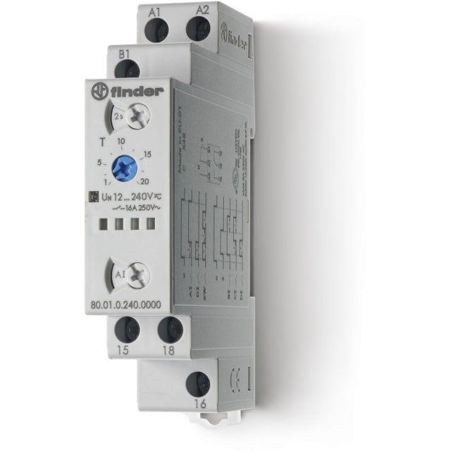 FINDER - Tempo 6 fonctions multitension 1RT 16A 12-240V AC/DC