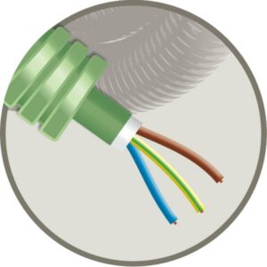GREEN FLEX - Green Flex tube précâblé 25mm LS0H vert + installation XGB 5G6mm² - HFX5G6