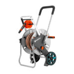 Dévidoir sur roues pour tuyau d'arrosage AquaRoll M 25 m, finition Noir, argent, orange, vue complémentaire 4