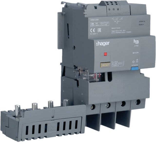 HAGER - Bloc différentiel x160 4P 125A sensibilité fixe 300mA - HBA128H