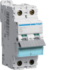HAGER - Disjoncteur 10kA - B - 2P - 16A - 2M. - NBN216