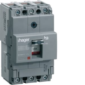 HAGER - Disjoncteur boîtier moulé x160 3P 25kA 125A - HHA125H