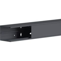 Goulotte d'installation PVC noir 55x55 mm, configuration visible