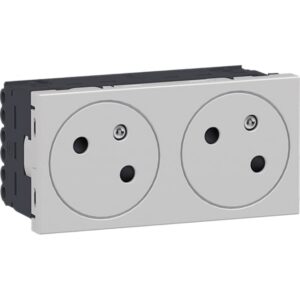 HAGER - Prise double ecoline45 33°