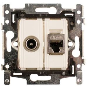 HIRSCHMANN - EDB 02U prise TV/R coax + 1x UTP RJ45 - apparent ou encastré - 695020592