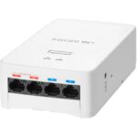 Point d'accès WiFi 6 PoE avec 4 ports Ethernet, dimensions 86 x 150 x 47 mm, vue complémentaire 1