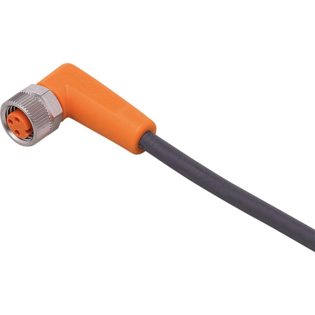 Connecteur femelle coudé M8 IFM détail produit Détails visibles de Connecteur femelle coudé M8 3 pôles câble 5 m pour Connecteurs capteurs actionneurs