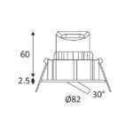 Spot encastré LED orientable dimmable blanc mat, configuration visible, vue complémentaire 4