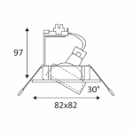 Spot encastrable carré orientable GU10 aluminium mat, montage Encastré, vue complémentaire 3