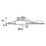 Spot encastré LED dimmable blanc mat 6W 3000K ALIS 1014R, configuration visible, vue complémentaire 4