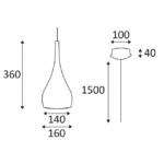 Suspension noire mate E27 LED décorative KI00116 – Image 4