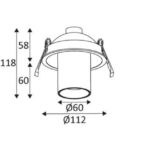 Spot semi-encastré orientable GU10 noir mat, IP20, vue complémentaire 2