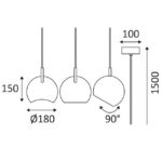 Suspension LED blanche mate 10W 3000K 650lm, configuration visible, vue complémentaire 3