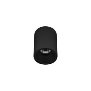Plafonnier rond fixe dimmable noir mat, configuration visible