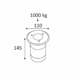 Spot encastrable de sol rond GU10 IP67 inox, configuration visible, vue complémentaire 2