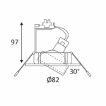 Spot encastrable orientable GU10 chrome mat, IP23, vue complémentaire 2