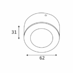 Spot LED apparent rond noir mat 8W 3000K, en Aluminium, vue complémentaire 3