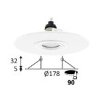 Downlight encastré rond fixe GU10 IP44 noir, 230 V AC, vue complémentaire 2