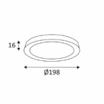 Plafonnier LED extra-plat rond blanc mat 18W 3000K, configuration visible, vue complémentaire 2