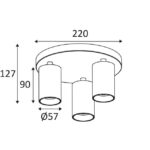 Plafonnier rond orientable GU10 noir mat, configuration visible, vue complémentaire 2