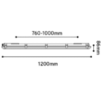 Réglette LED étanche IP65 120 cm 17-34W, finition Blanc, vue complémentaire 2