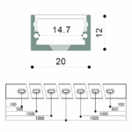 Kit profilé LED aluminium blanc opaque 3 m PR-PER2012W-O3 – Image 2
