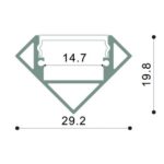 Profilé LED d'angle blanc opaque 3 m, IP20, vue complémentaire 1