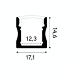 Profilé LED aluminium blanc 2 m avec diffuseur opale, finition blanc RAL9016, vue complémentaire 1