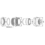 Presse-étoupe laiton nickelé M20 IP68 8-12 mm EV2M20 – Image 2
