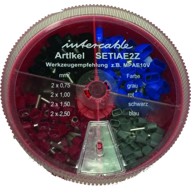Intercable tools - Boite d assortiment d'embouts de câble isolés doubles 0