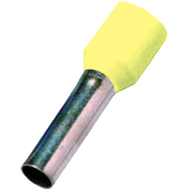Détails visibles de Embout de câble isolé DIN 46228 0,25 mm² 6 mm jaune pour Embouts de câblage