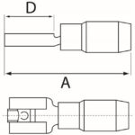 Fiche plate femelle isolée PVC rouge 0,5-1 mm² 820/1, configuration visible, vue complémentaire 1