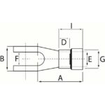 Cosse à fourche isolée rouge 0,5-1 mm² M4 620C/4, en cuivre, vue complémentaire 1