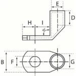 Cosse tubulaire coudée 95 mm² M8 90° 48R/8, en cuivre, vue complémentaire 1