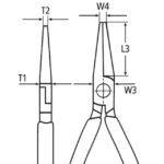 Pince demi-ronde à bec long droite 200 mm 26 11 200, configuration visible, vue complémentaire 5