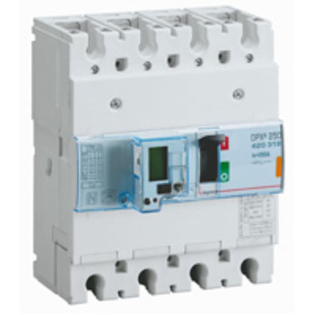 Disjoncteur électronique 4P 250A LEGRAND DPX3 250 détail produit Détails visibles de Disjoncteur électronique 4P 250A 25kA 400V pour Disjoncteurs compacts