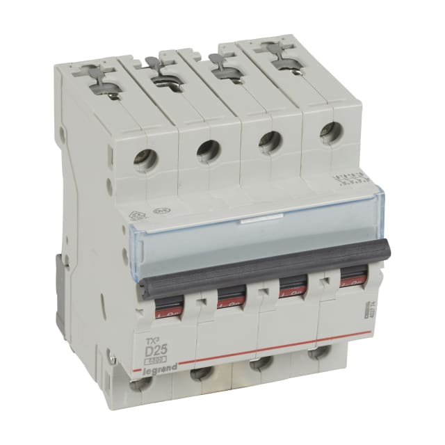 LEGRAND - Disjoncteur TX³ 6000A/6kA 4P D25 400V - 4 modules - 403774