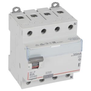 LEGRAND - Interrupteur différentiel DX³ 4P 300mA 80A Type A - 4 modules - 411782