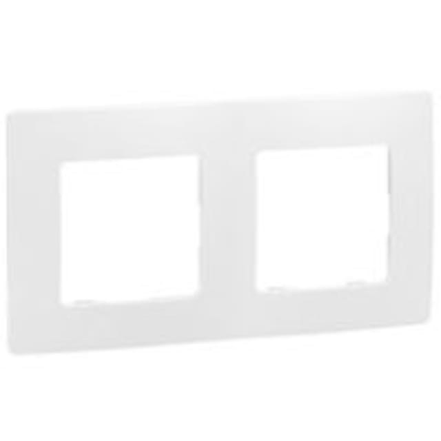 LEGRAND - Niloé plaque double blanc entraxe 71mm vertical / horizontal - 665002