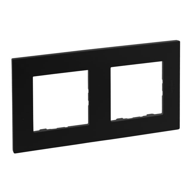 LEGRAND - Niloé plaque simple 2M noir entraxe 71 hor./vert. - NNP112BL