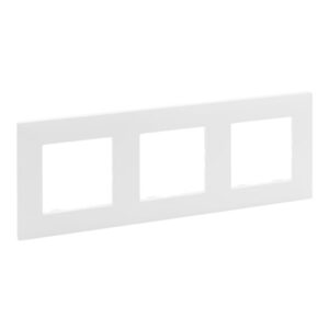 Plaque triple 3 mécanismes blanc, surface mat