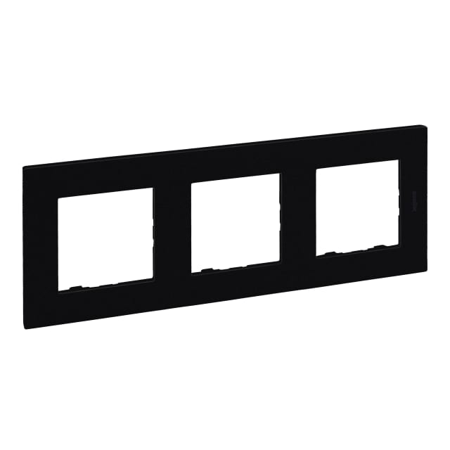 LEGRAND - Niloé plaque simple 3M noir entraxe 71 hor./vert. - NNP113BL